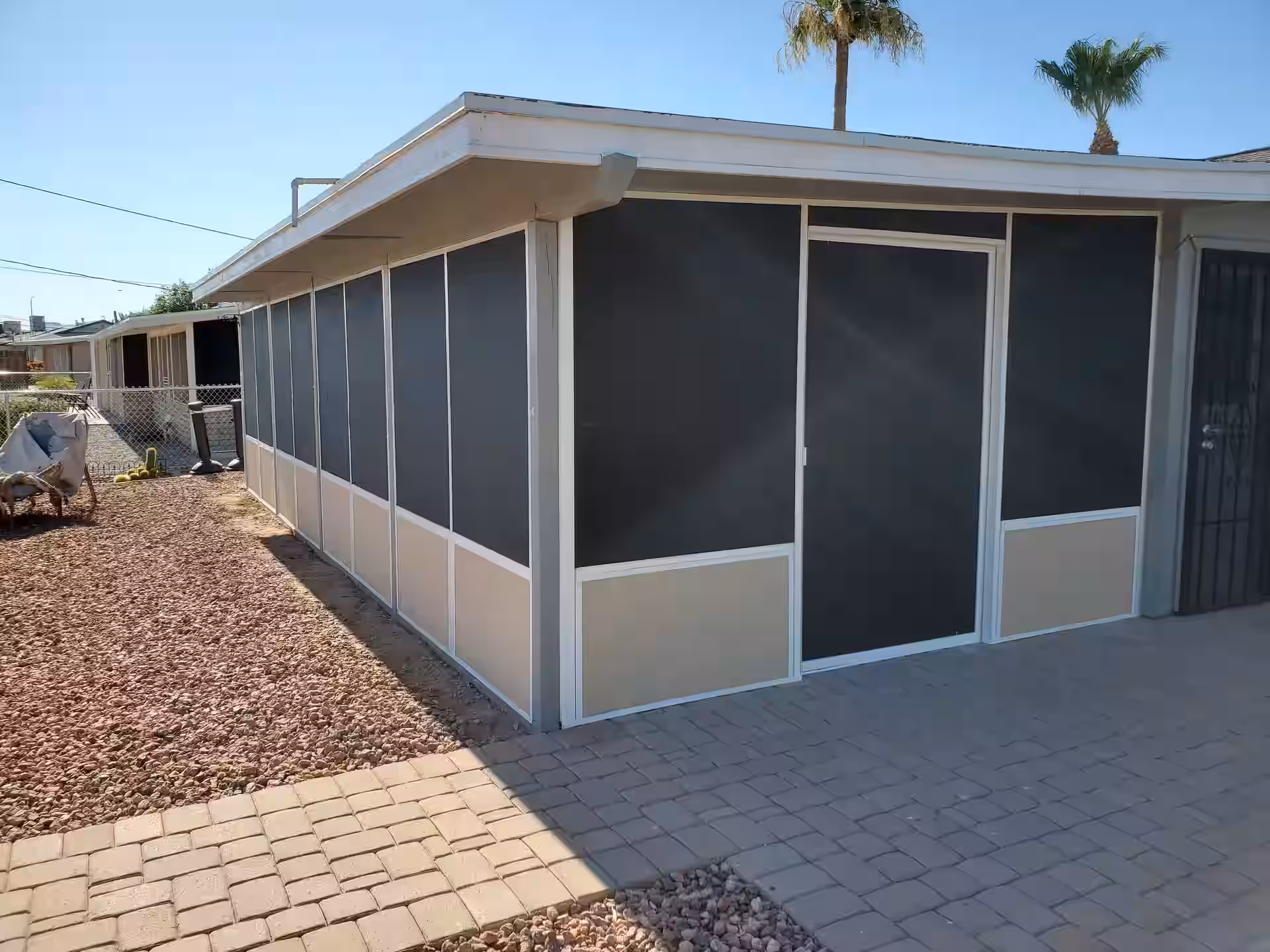 fully screen covered sun room on a sunny day in the peoria area